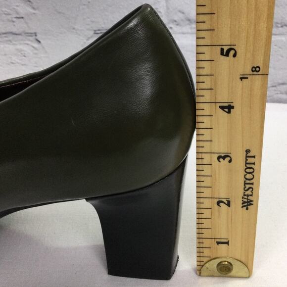 Franco Sarto Square Toe Olive Green Vegan Leather Side Zip Bootie 10M - Picture 12 of 12